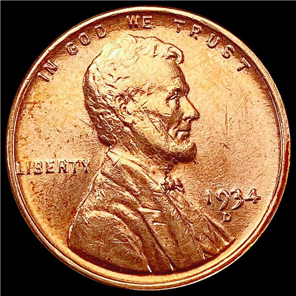 1934-D Red Wheat Cent GEM BU