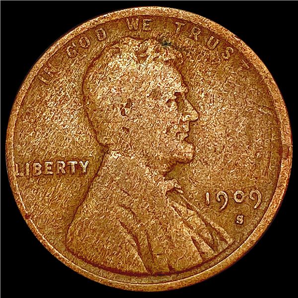1909-S Wheat Cent LIGHTLY CIRCULATED