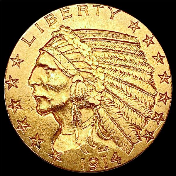 1914 $5 Gold Half Eagle CLOSELY UNCIRCULATED