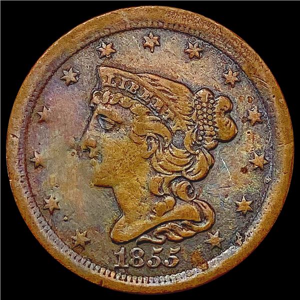 1855 Braided Hair Half Cent LIGHTLY CIRCULATED