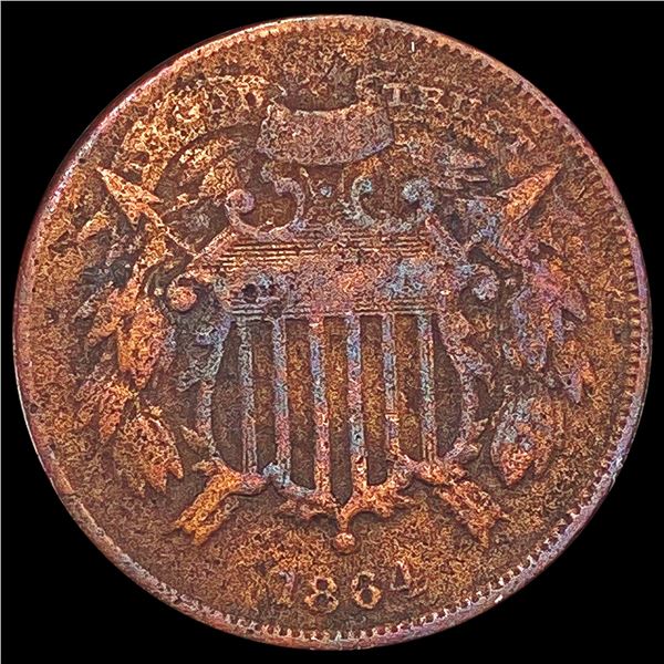 1864 Sm Motto Two Cent Piece LIGHTLY CIRCULATED