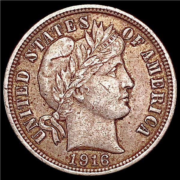 1916 Barber Dime CHOICE AU