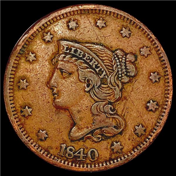1840 Lg Dt Braided Hair Large Cent NEARLY UNCIRCULATED