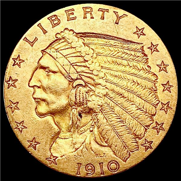 1910 $2.50 Gold Quarter Eagle CLOSELY UNCIRCULATED