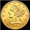Image 1 : 1904 $5 Gold Half Eagle CHOICE BU