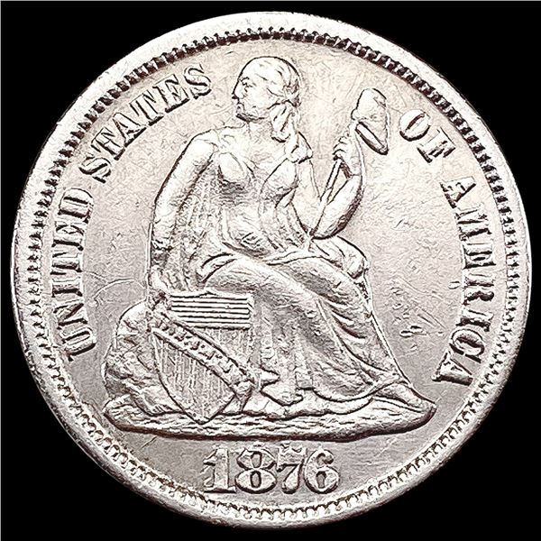 1876-CC Seated Liberty Dime CHOICE AU