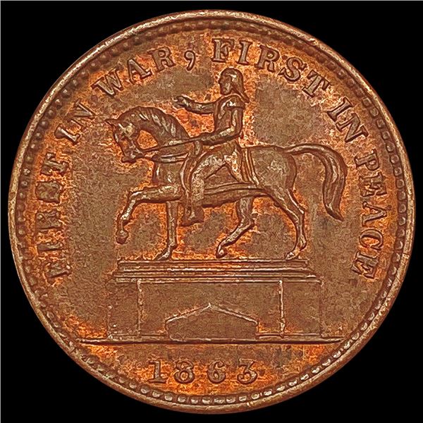 1863 Civil War Token; Horse Union For Ever UNCIRCULATED
