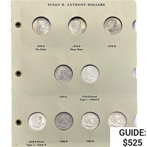 1979-1999 Susan B Anthony Dollars Set [18 Coins]  GEMBU