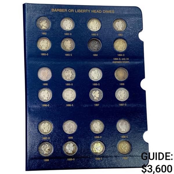 1892-1916 Complete Barber Dime Collection [72 Coins]