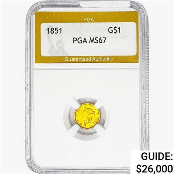 1851 Rare Gold Dollar PGA MS67