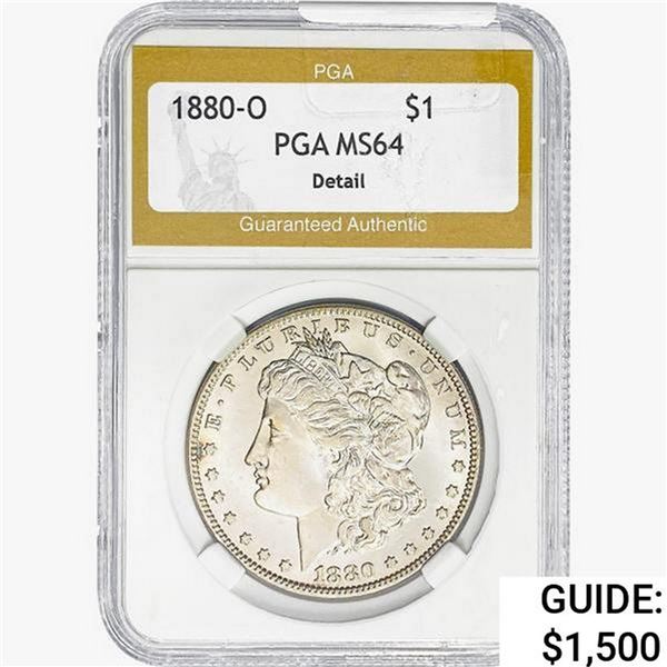 1880-O Morgan Silver Dollar PGA MS64 DETAIL