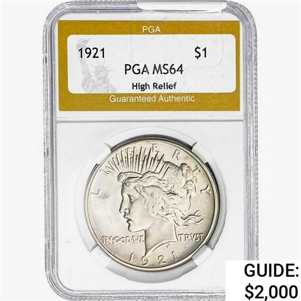 1921 Silver Peace Dollar PGA MS64 HR