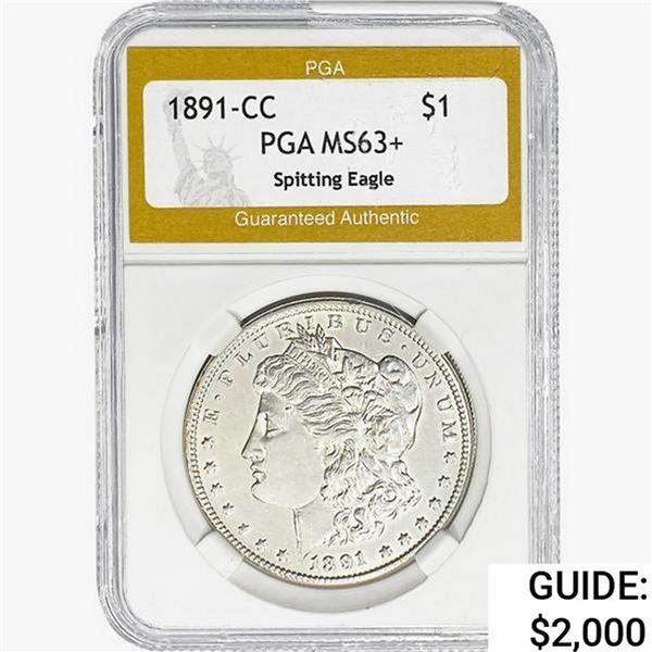 1891-CC Morgan Silver Dollar PGA MS63+