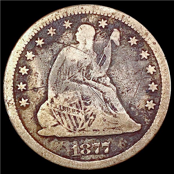 1877-CC Seated Liberty Quarter NICELY CIRCULATED