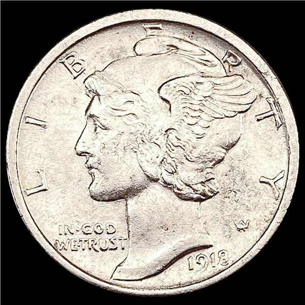 1918-D Mercury Dime CHOICE AU