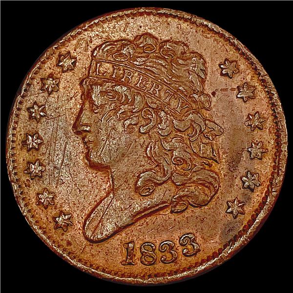 1833 Classic Head Half Cent CHOICE AU