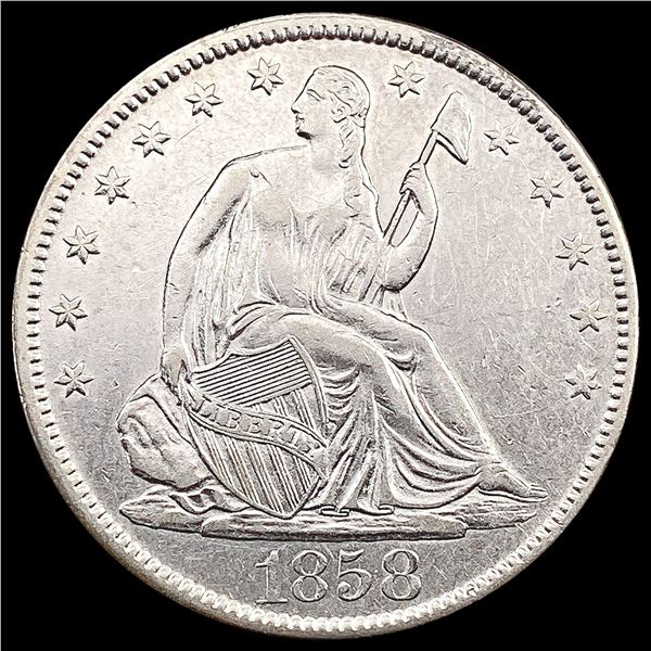 1858-O Seated Liberty Half Dollar CHOICE AU