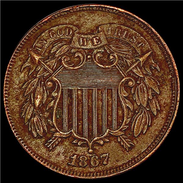 1867 DDO Two Cent Piece CLOSELY UNCIRCULATED