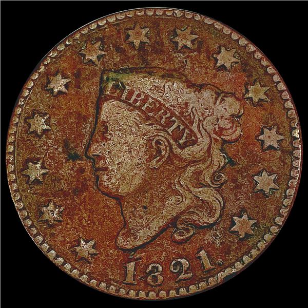 1821 Coronet Head Large Cent LIGHTLY CIRCULATED