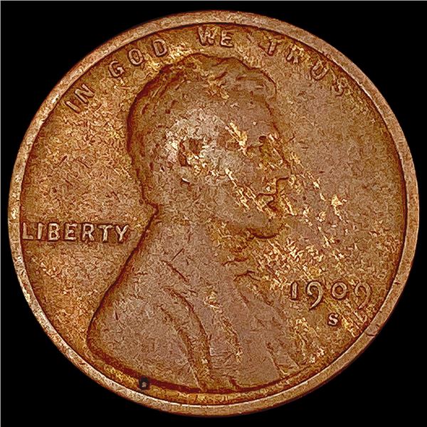 1909-S Wheat Cent LIGHTLY CIRCULATED