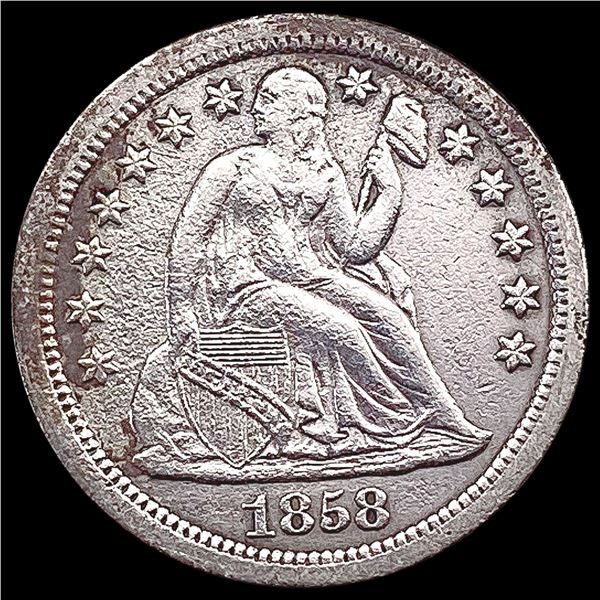1858-S Seated Liberty Dime NEARLY UNCIRCULATED