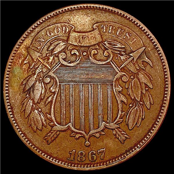 1867 Two Cent Piece NEARLY UNCIRCULATED