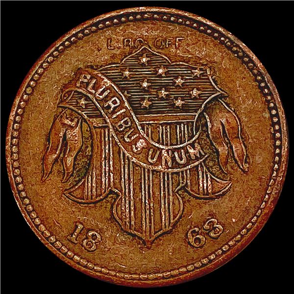 1863 Civil War Token; Stuadinger, NY CLOSELY UNCIRCULATED