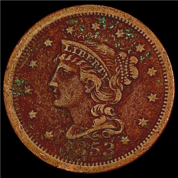 1853 Braided Hair Large Cent CLOSELY UNCIRCULATED