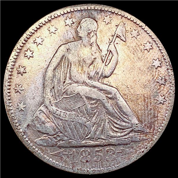 1853 Arrows Rays Seated Liberty Half Dollar NEARLY UNCIRCULATED