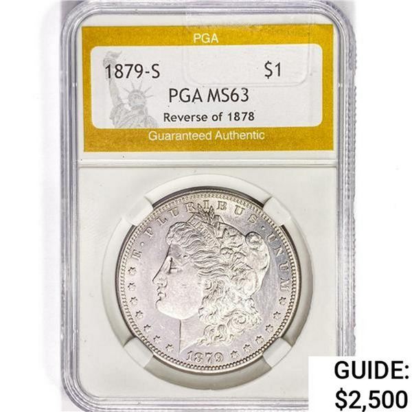 1879-S Morgan Silver Dollar PGA MS63 REV 78