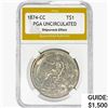 Image 1 : 1874-CC Silver Trade Dollar PGA UNC Shipwreck Effect