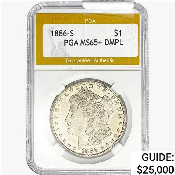 1886-S Morgan Silver Dollar PGA MS65+ DMPL