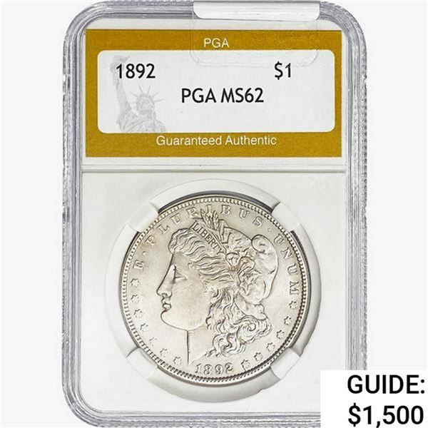 1892 Morgan Silver Dollar PGA MS62