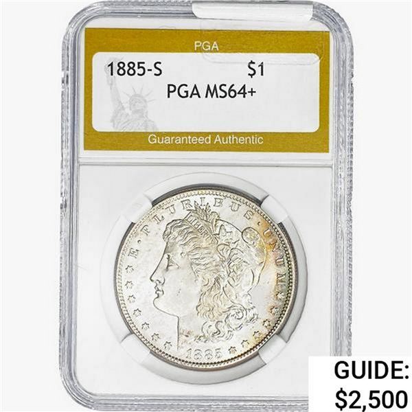 1885-S Morgan Silver Dollar PGA MS64+