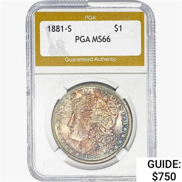 1881-S Morgan Silver Dollar PGA MS66