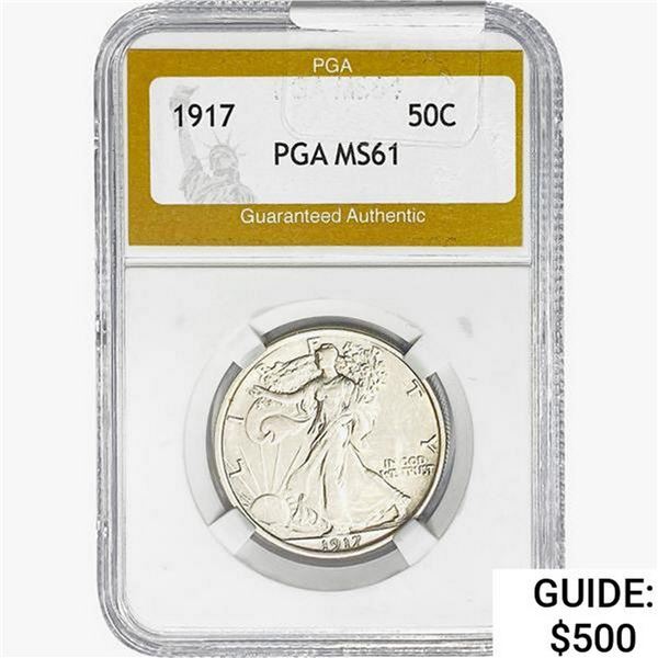 1917 Walking Liberty Half Dollar PGA MS61