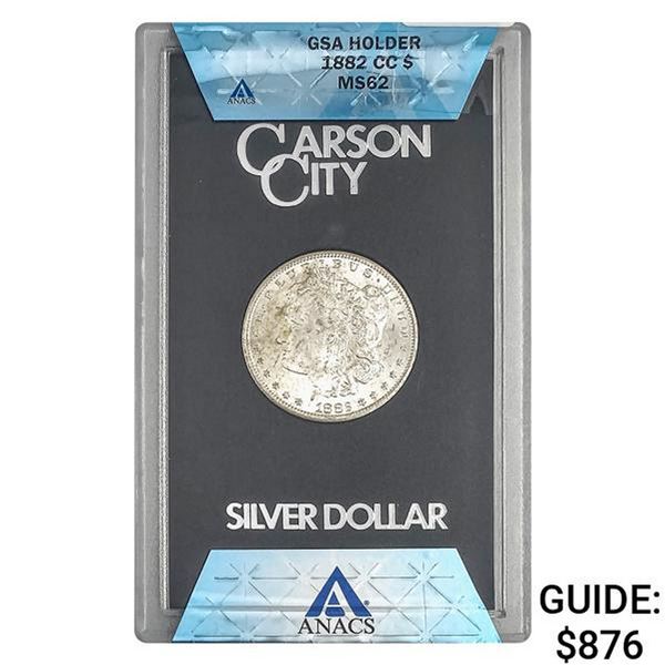 1882-CC Morgan Silver Dollar ANACS MS62 GSA