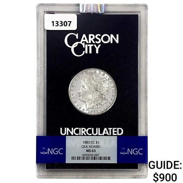 1883-CC Morgan Silver Dollar NGC MS63 GSA