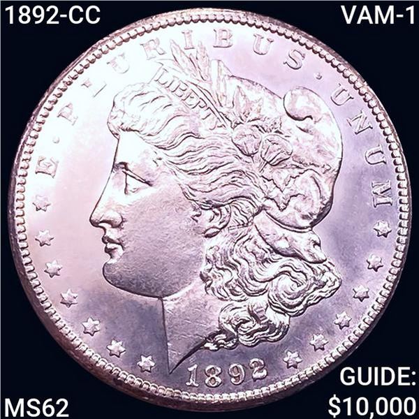 1892-CC VAM-1 Morgan Silver Dollar UNCIRCULATED