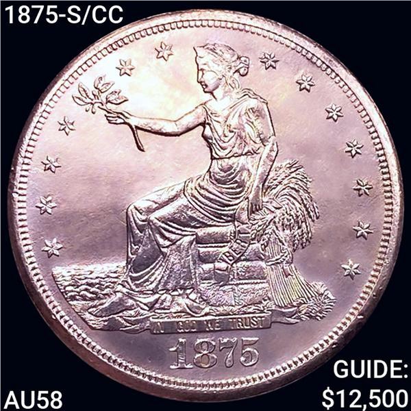 1875-S/CC Silver Trade Dollar CHOICE AU