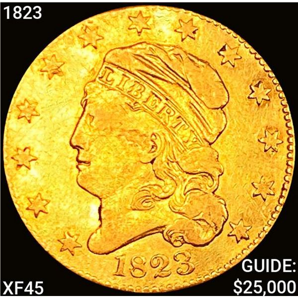1823 $5 Gold Half Eagle NEARLY UNCIRCULATED