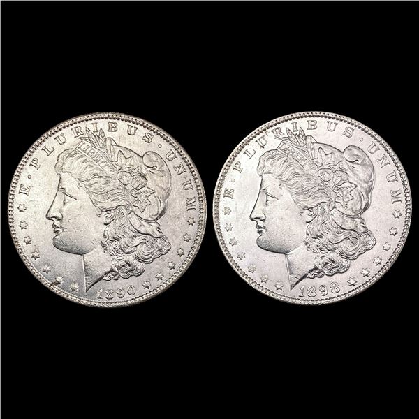 1890-1898 Morgan Silver Dollar Lot [2 Coins] UNCIRCULATED