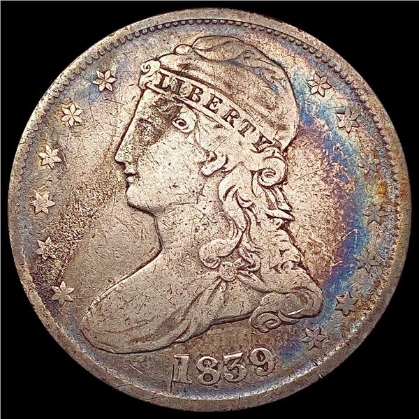 1839 Capped Bust Half Dollar LIGHTLY CIRCULATED