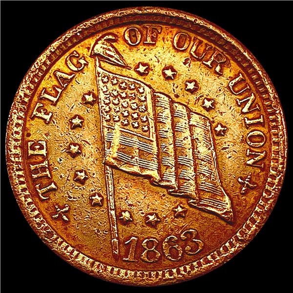 1863 Civil War Token;Dix Cent CLOSELY UNCIRCULATED