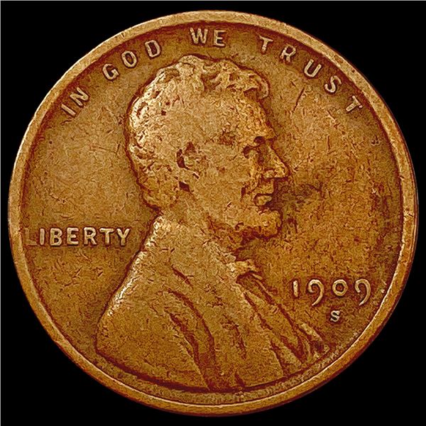1909-S Wheat Cent LIGHTLY CIRCULATED