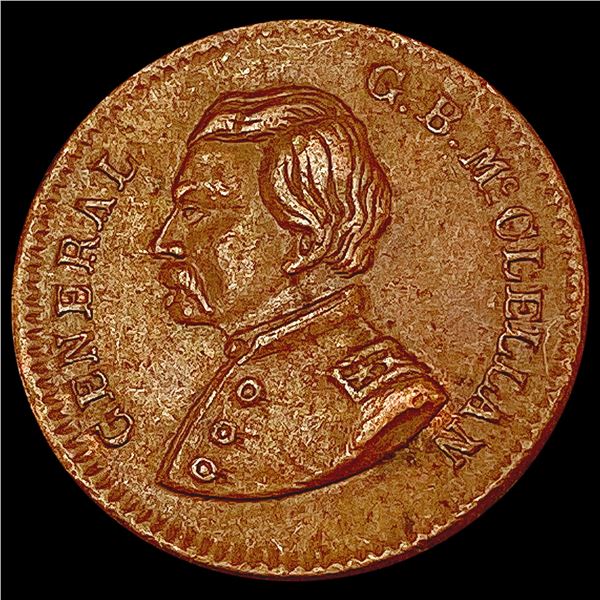 ND Civil War Token; Gen. McClellan LIGHTLY CIRCULATED