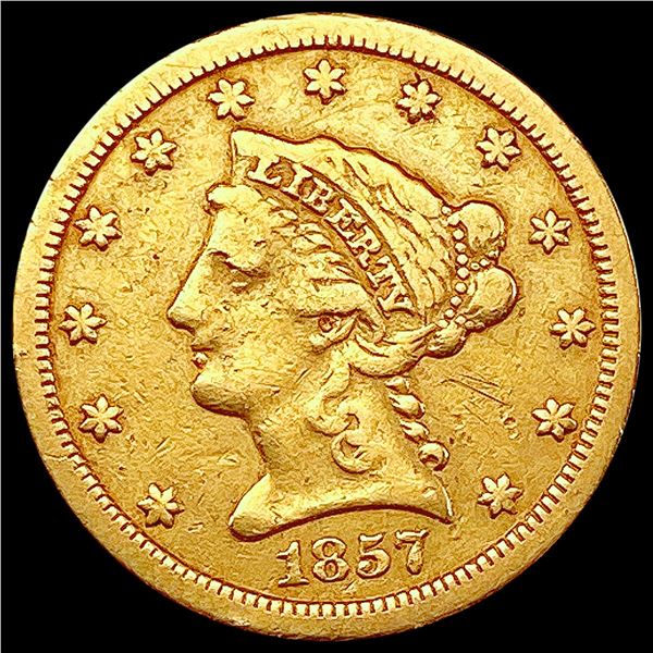 1857-S $2.50 Gold Quarter Eagle CLOSELY UNCIRCULATED