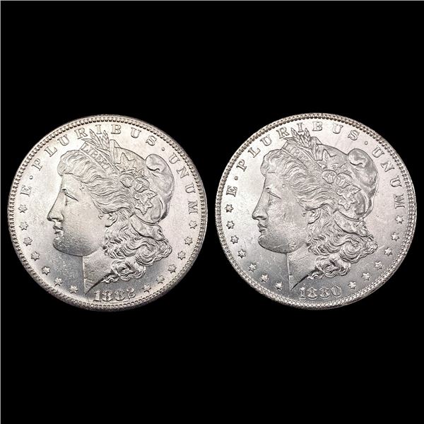 1880-1882 Morgan Silver Dollar Lot [2 Coins] CHOICE BU