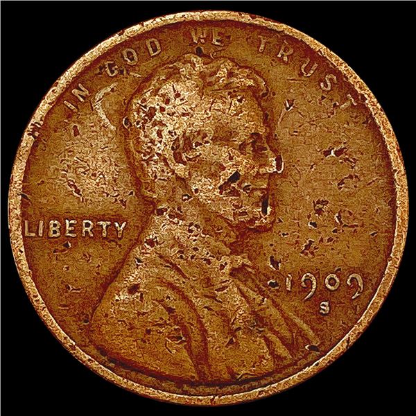 1909-S Wheat Cent LIGHTLY CIRCULATED