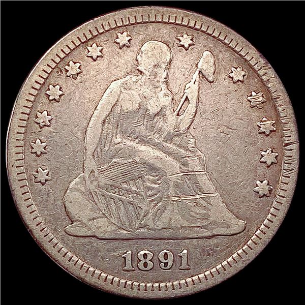 1891 Seated Liberty Quarter NICELY CIRCULATED